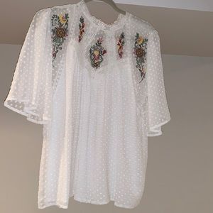 white long sleeve top